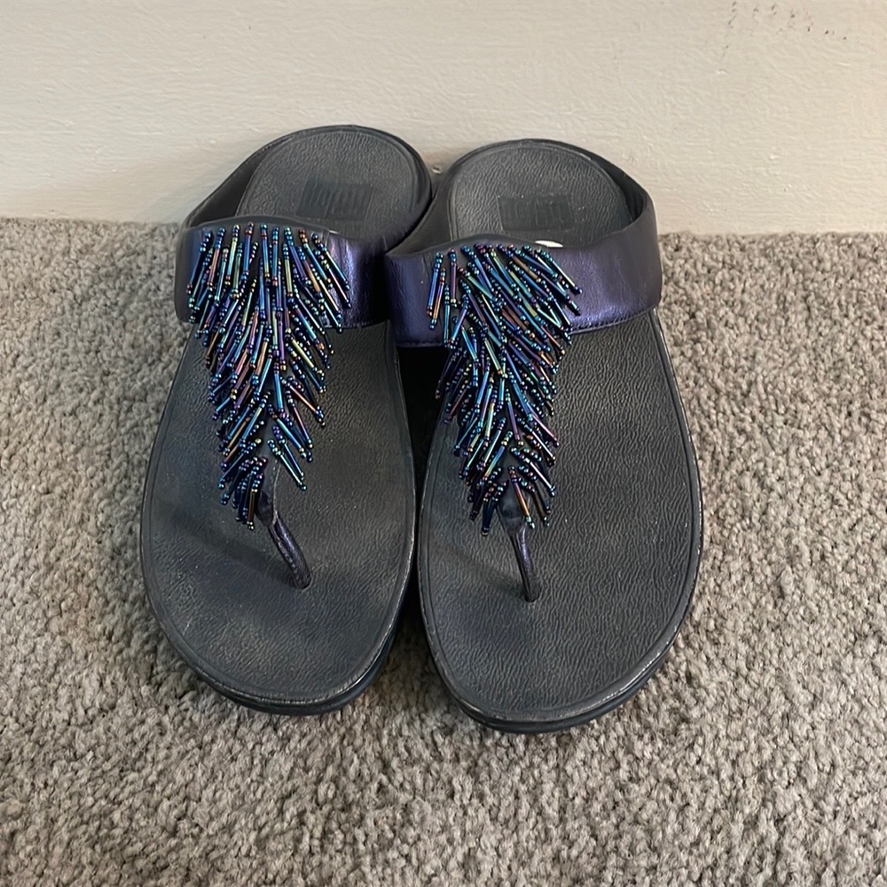 Fit Flop Cha Cha Sandals Sapphire, Size 10